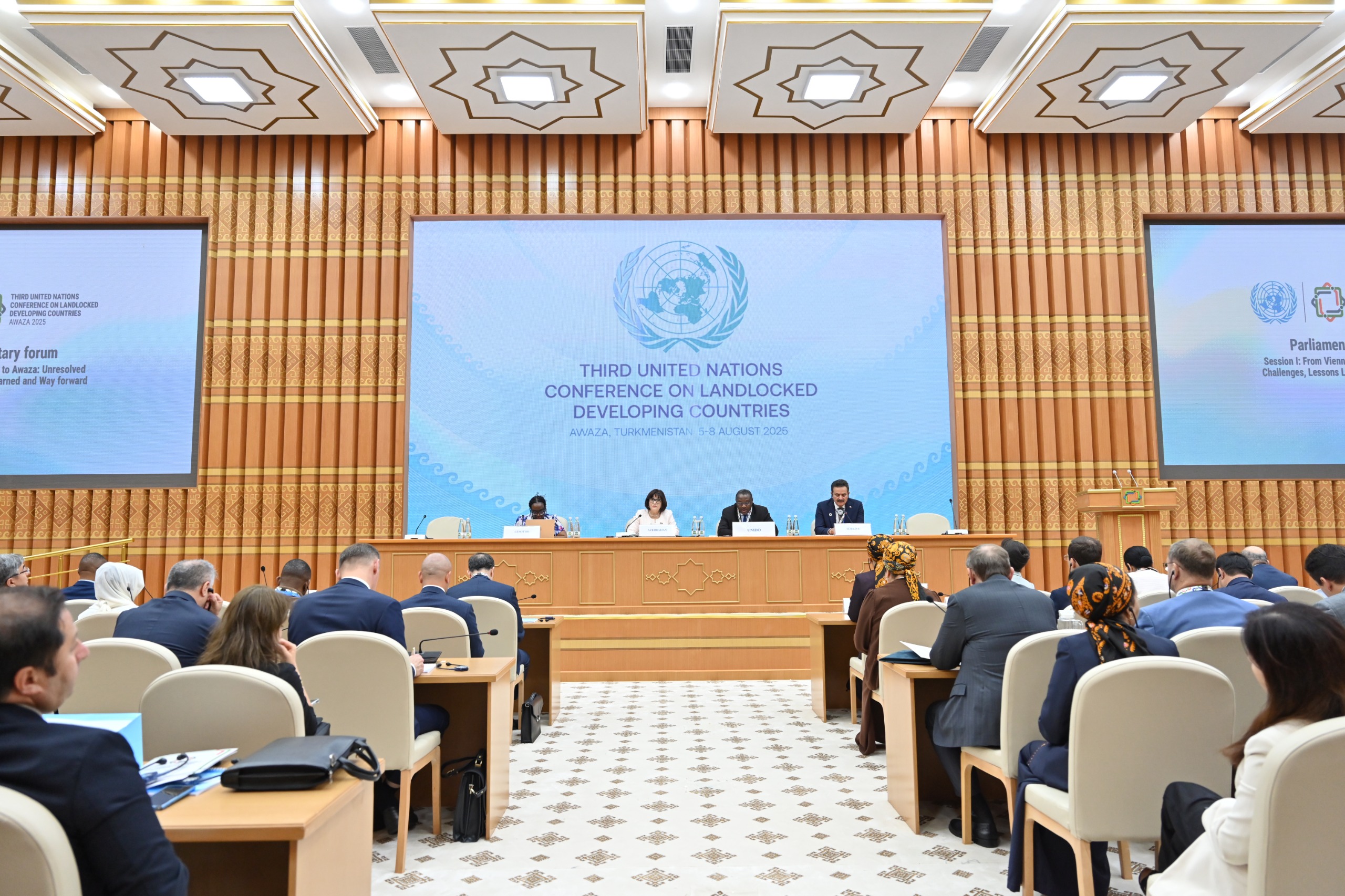 Milli Məclisin sədri Sahibə Qafarova Türkmənistanda BMT Konfransı çərçivəsində keçirilən Parlamentlərarası Forumda iştirak edib Milli Məclisin sədri Sahibə Qafarova Türkmənistanda BMT Konfransı çərçivəsində keçirilən Parlamentlərarası Forumda iştirak edib