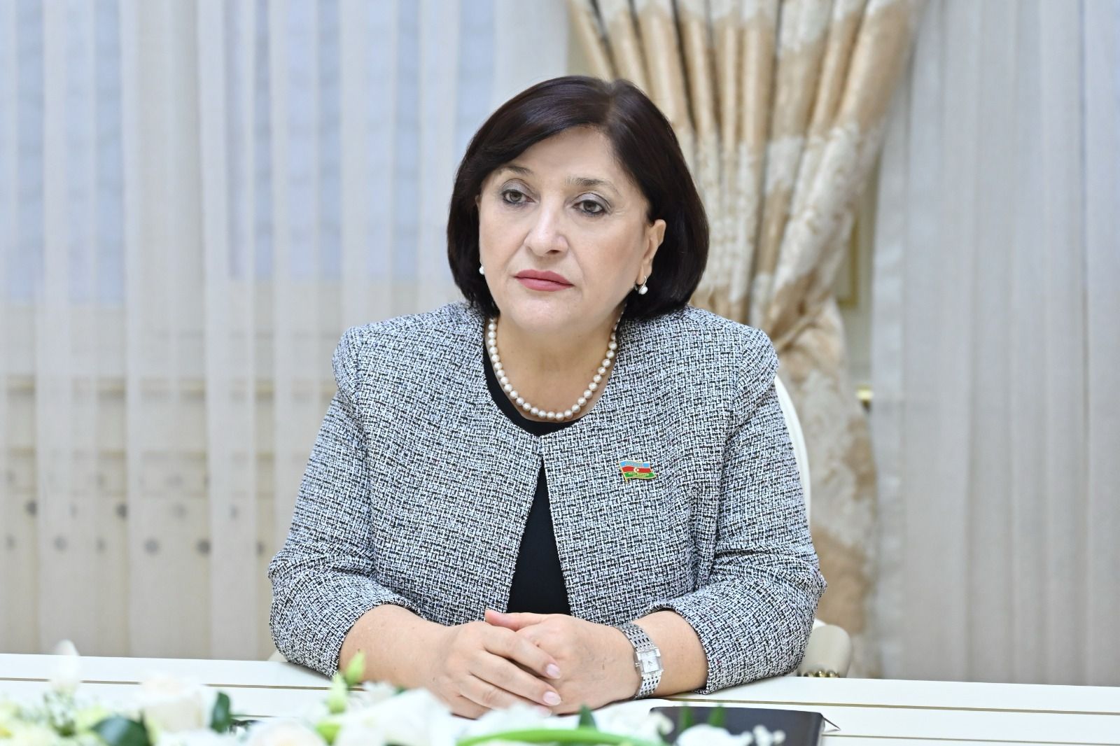Milli Məclisin sədri Sahibə Qafarova Türkiyə Respublikasının Ədalət və İnkişaf Partiyasının sədr müavininin başçılıq etdiyi nümayəndə heyəti ilə görüşüb Milli Məclisin sədri Sahibə Qafarova Türkiyə Respublikasının Ədalət və İnkişaf Partiyasının sədr müavininin başçılıq etdiyi nümayəndə heyəti ilə görüşüb